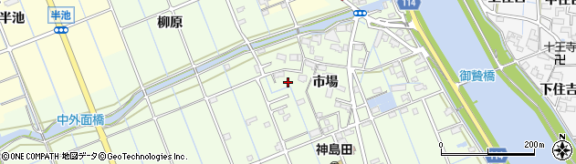 愛知県津島市中一色町市場79周辺の地図