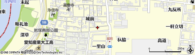 愛知県名古屋市中村区岩塚町城前106周辺の地図