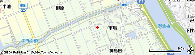 愛知県津島市中一色町市場78周辺の地図