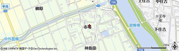 愛知県津島市中一色町市場115周辺の地図