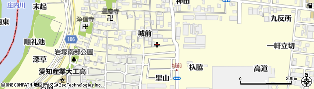 愛知県名古屋市中村区岩塚町城前94周辺の地図