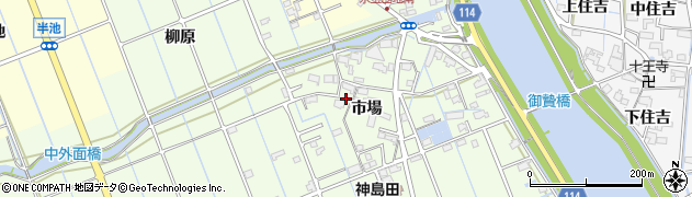 愛知県津島市中一色町市場86周辺の地図