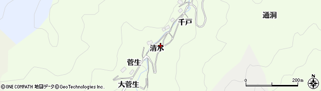 愛知県豊田市菅生町（清水）周辺の地図