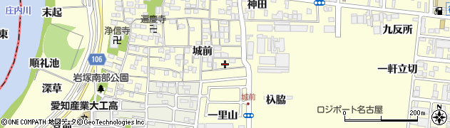 愛知県名古屋市中村区岩塚町城前93周辺の地図