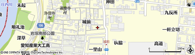 愛知県名古屋市中村区岩塚町城前92周辺の地図