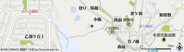 愛知県豊田市本徳町小阪周辺の地図