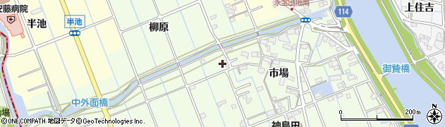 愛知県津島市中一色町市場36周辺の地図