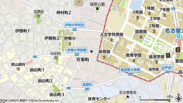 〒466-0804 愛知県名古屋市昭和区宮東町の地図