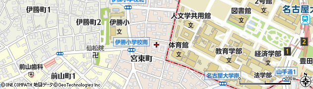 愛知県名古屋市昭和区宮東町周辺の地図