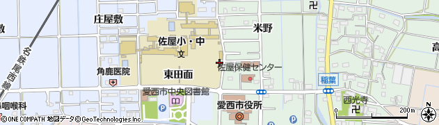 愛知県愛西市稲葉町（三四田）周辺の地図