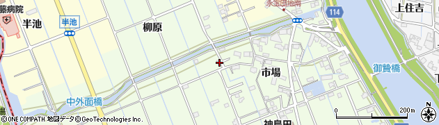 愛知県津島市中一色町市場39周辺の地図
