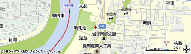 愛知県名古屋市中村区岩塚町寺西周辺の地図