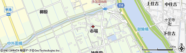 愛知県津島市中一色町市場112周辺の地図