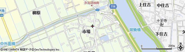 愛知県津島市中一色町市場107周辺の地図