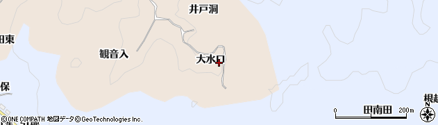 愛知県豊田市東中山町大水口周辺の地図