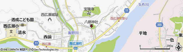 愛知県豊田市西広瀬町（市場）周辺の地図