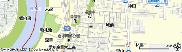 愛知県名古屋市中村区岩塚町城前42周辺の地図