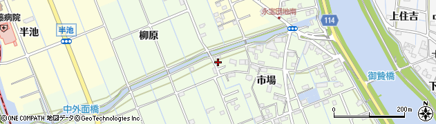 愛知県津島市中一色町市場93周辺の地図