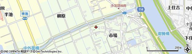 愛知県津島市中一色町市場92周辺の地図