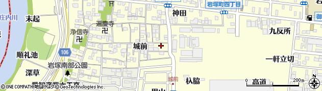 愛知県名古屋市中村区岩塚町城前82周辺の地図