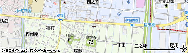 愛知県あま市七宝町下之森（寺浦）周辺の地図