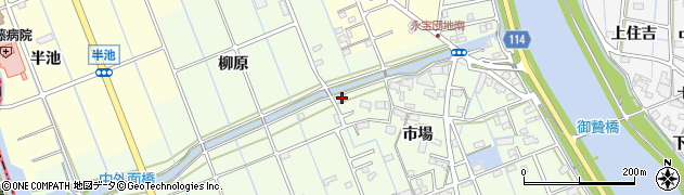 愛知県津島市中一色町市場94周辺の地図