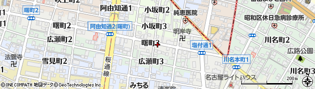 愛知県名古屋市昭和区曙町周辺の地図