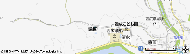 愛知県豊田市西広瀬町堀越周辺の地図