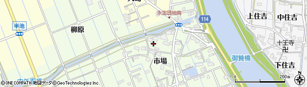 愛知県津島市中一色町市場98周辺の地図