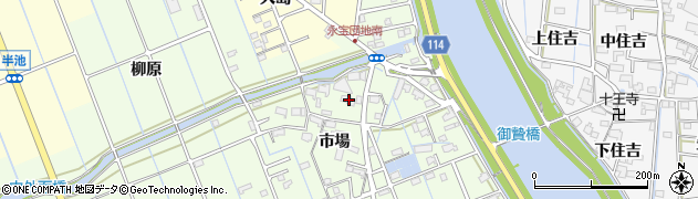 愛知県津島市中一色町市場109周辺の地図
