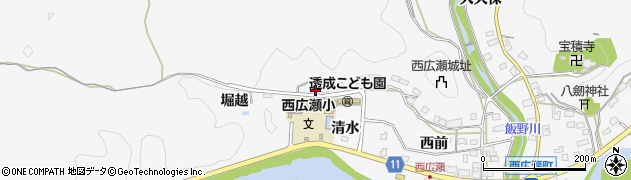 愛知県豊田市西広瀬町（清水）周辺の地図
