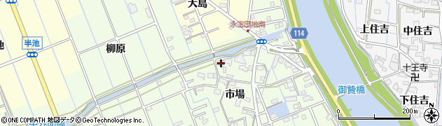 愛知県津島市中一色町市場97周辺の地図