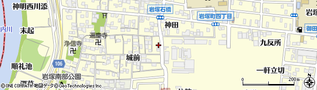 愛知県名古屋市中村区岩塚町城前4周辺の地図
