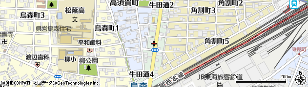 愛知県名古屋市中村区牛田通周辺の地図