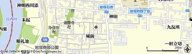 愛知県名古屋市中村区岩塚町城前14周辺の地図
