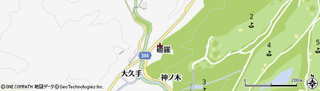 愛知県豊田市中立町（磆羅）周辺の地図