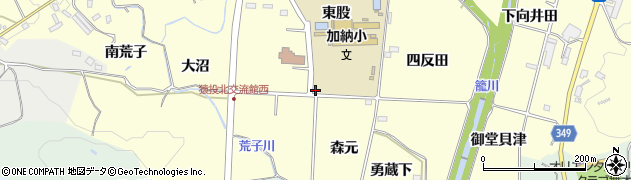 愛知県豊田市加納町東股75周辺の地図