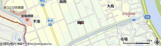 愛知県津島市中一色町（柳原）周辺の地図