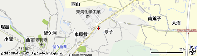愛知県豊田市本徳町（砂子）周辺の地図