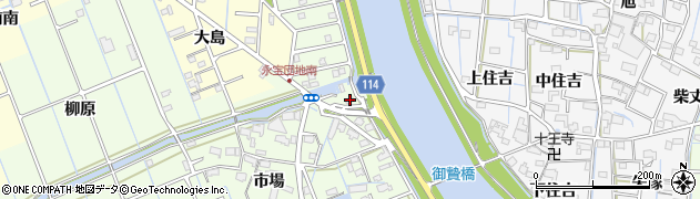 愛知県津島市中一色町市場217周辺の地図