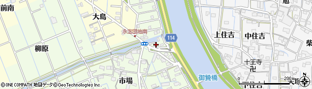愛知県津島市中一色町市場218周辺の地図