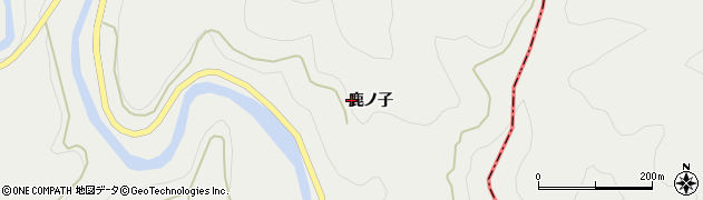 愛知県設楽町（北設楽郡）津具（鹿ノ子）周辺の地図