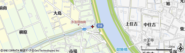 愛知県津島市中一色町市場222周辺の地図