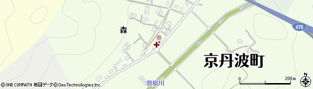 京都府京丹波町（船井郡）森（縄手）周辺の地図