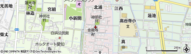 愛知県津島市高台寺町周辺の地図