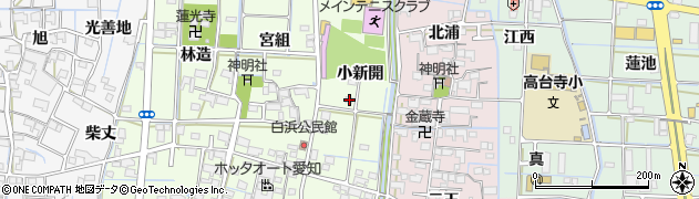 愛知県津島市白浜町（小新開）周辺の地図