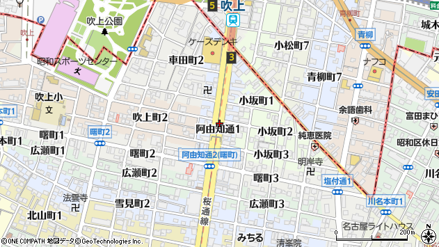 〒466-0027 愛知県名古屋市昭和区阿由知通の地図