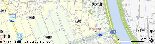 愛知県津島市唐臼町（大島）周辺の地図