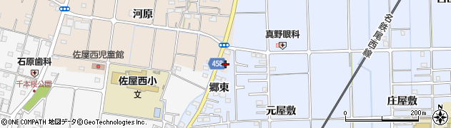 愛知県愛西市内佐屋町河原318周辺の地図