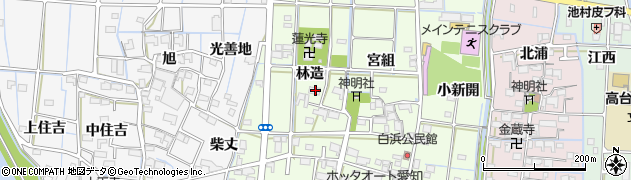 愛知県津島市白浜町林造周辺の地図